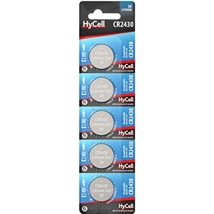 HyCell 5er Pack Lithium Knopfzellen CR2430 3V - Knopfbatterien mit erstklassige Qualität mit langer Haltbarkeit – Bild 2