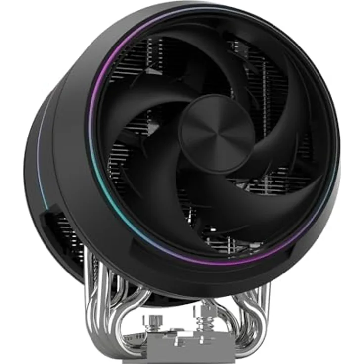 Zalman LUC ZET5, CPU Kühler mit 5 Heatpipes, 2x 120-mm-Lüfter und ARGB-Beleuchtung, Schwarz