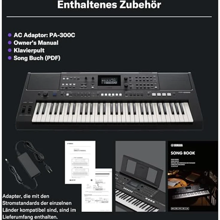 Yamaha PSR-E583, Home-Keyboard mit erweiterten Sounds und USB-C Audio-Interface, schwarz – Bild 8