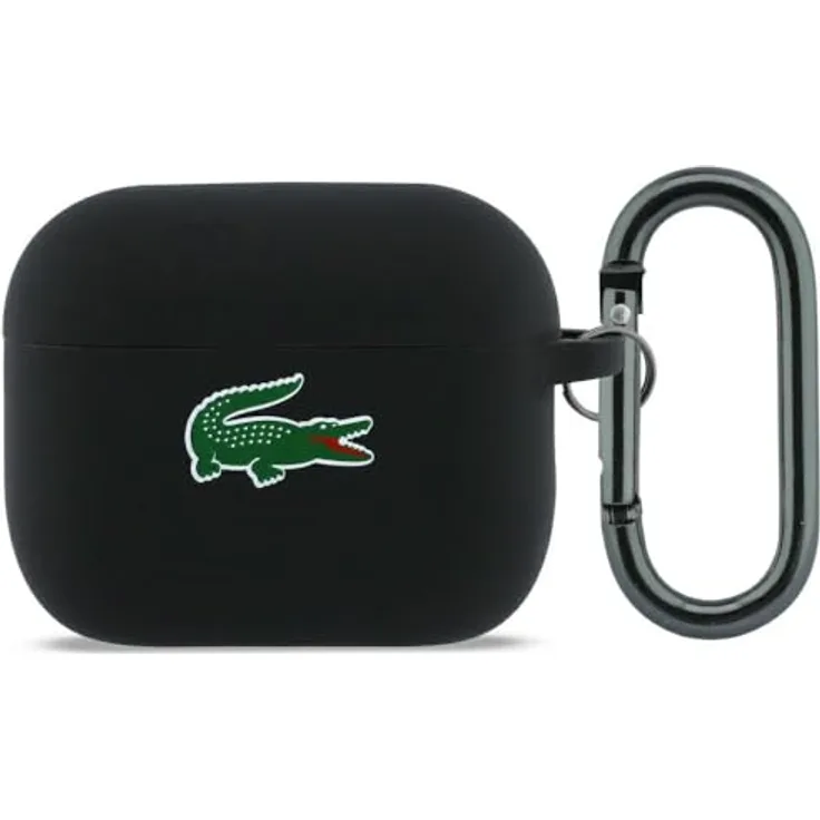 Lacoste Case Silicone Croc Logo für AirPods Pro 3, elegante Kopfhörertasche + Schutzhülle, schwarz