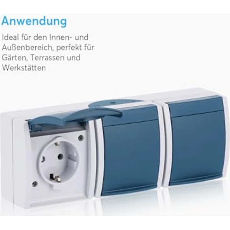 Busch-Jaeger 2300-3EW-53 SCHUKO Steckdose 3fach grau-blaugrün 2300-3 EW-53 – Bild 6