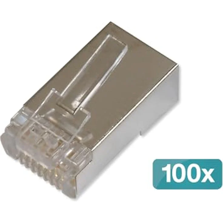 Digitus CAT 6 Modularstecker für Rundkabel, Pass-Through S, 100 Stück, abgeschirmt mit goldbeschichteten Kontakten – Bild 3