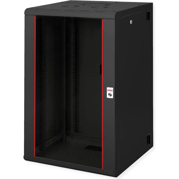 Roline 19-Zoll Wandgehäuse Pro 20 HE, schwenkbarer Serverschrank mit 19"-Profilschienen, Schwarz