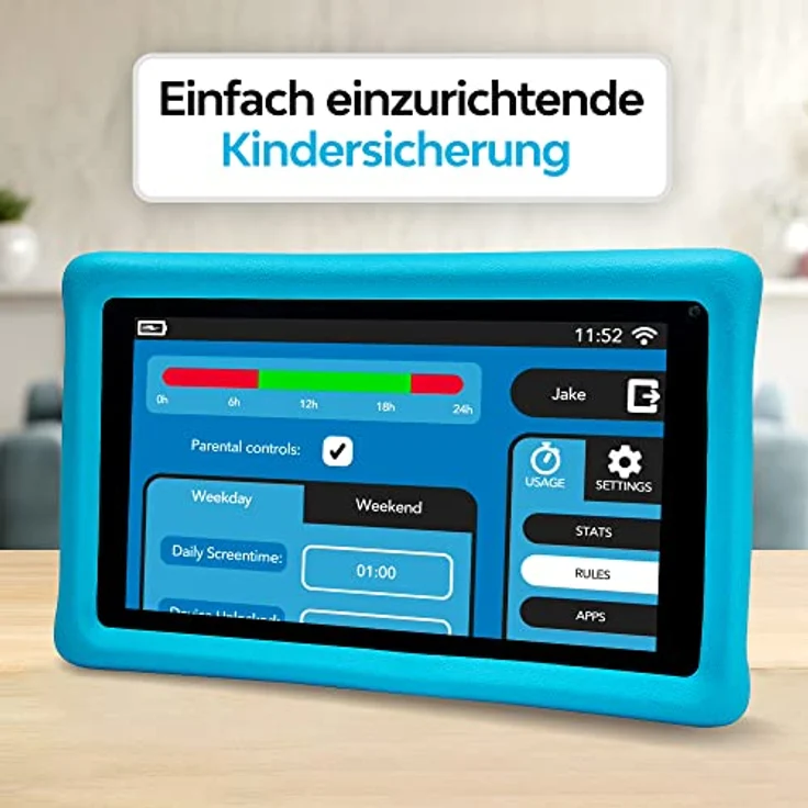 Pebble Mickey and Friends (7", 16 GB, Blue), Tablet, Blau - Disney Bundle mit Kopfhörern, Gamestore Junior Zugang und Schutzhülle – Bild 3