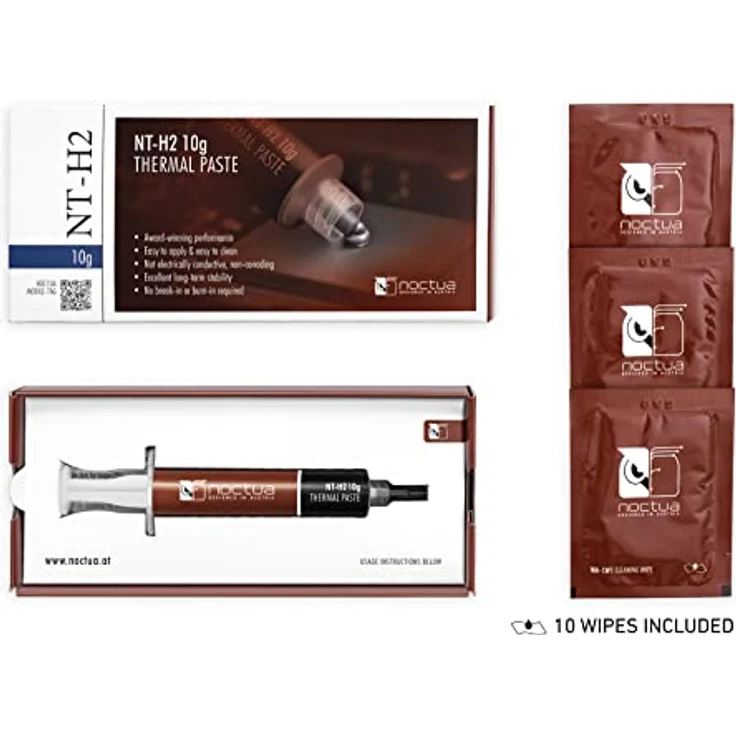 Noctua NT-H2 10g, Premium Wärmeleitpaste inkl. 10 Reinigungstücher (10g, Grau) - Preisvergleich – Bild 3