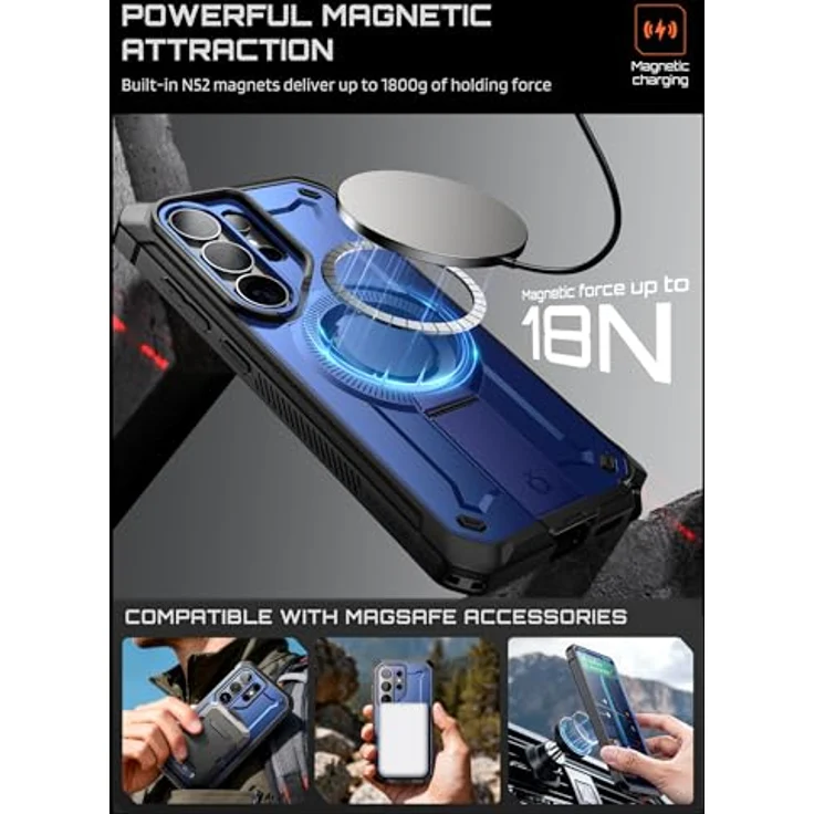 SUPCASE UBPro Mag, Outdoor Handyhülle für Samsung Galaxy S26 Ultra mit integrierten Displayschutz und MagSafe, Cobal – Bild 4
