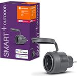 LEDVANCE Smarte Steckdose für Aussen mit ZigBee Technologie im kompakten Design,zur Einbindung konventioneller Geräte ins Smart Home,kompatibel mit Alexa & Google, SMART+ OUTDOOR COMPACT PLUG,1er-Pack