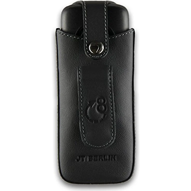 JT Berlin Turnline Schutzhülle für das Gigaset SL450 / SL750 / Unify Open SL5 - schwarz [Echtleder I 8-Stufen Gürtel-Drehclip I Handmade in Europe I Smarte Folie] - 12016 – Bild 4