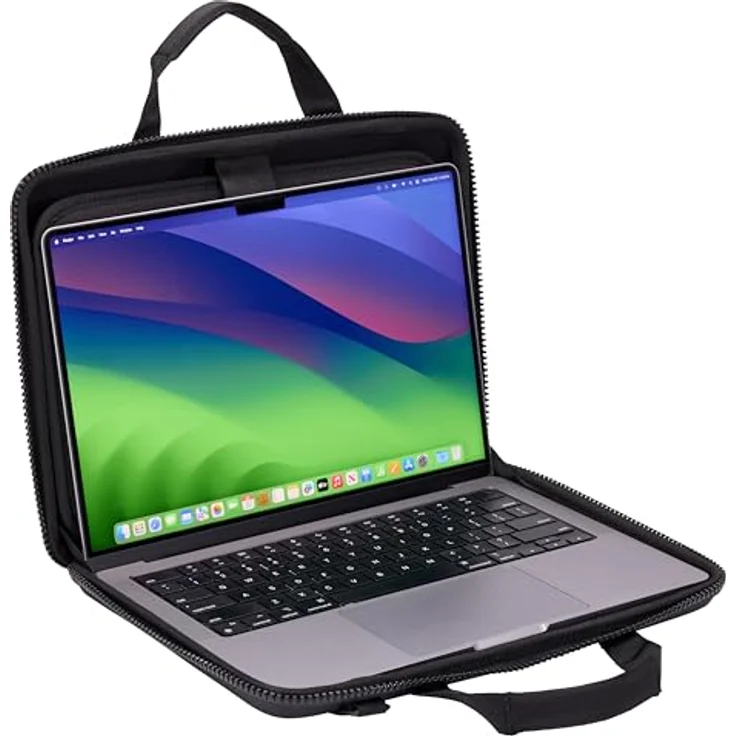 Thule Gauntlet 5, Laptop-Mappe für 14 Zoll MacBook Pro und 13 Zoll MacBook Air, schwarz, mit starrem Äußeren und 100% recyceltem Innenfutter – Bild 6