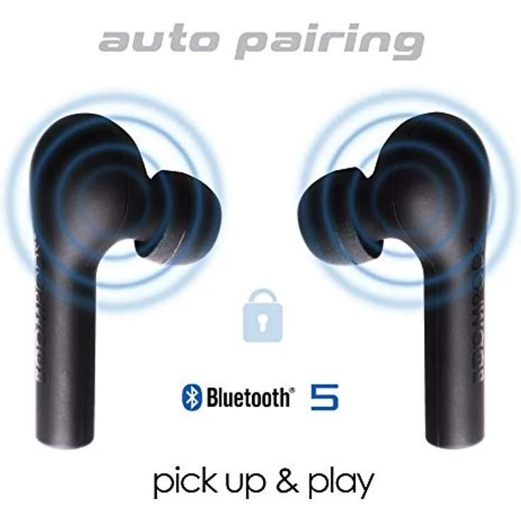 Boompods Bassline Bluetooth® Kopfhörer In Ear Headset, Magnetisch, Noise Cancelling, Touch-Steuerung Schwarz (BTWSBK) – Bild 3