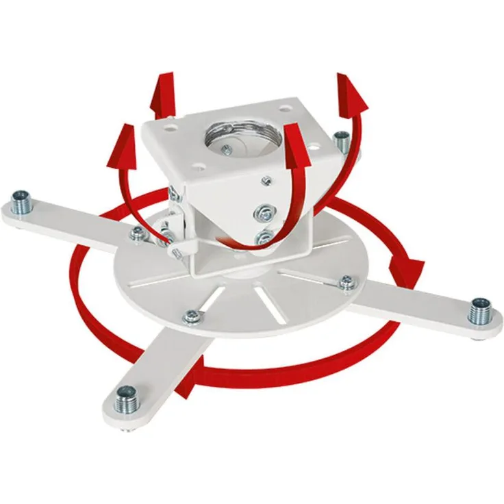 B-Tech BT899XL/W, Bildschirm-Träger für Tisch, max. 25 kg, weiß, 360° drehbar, neigbar von -13° bis 13°