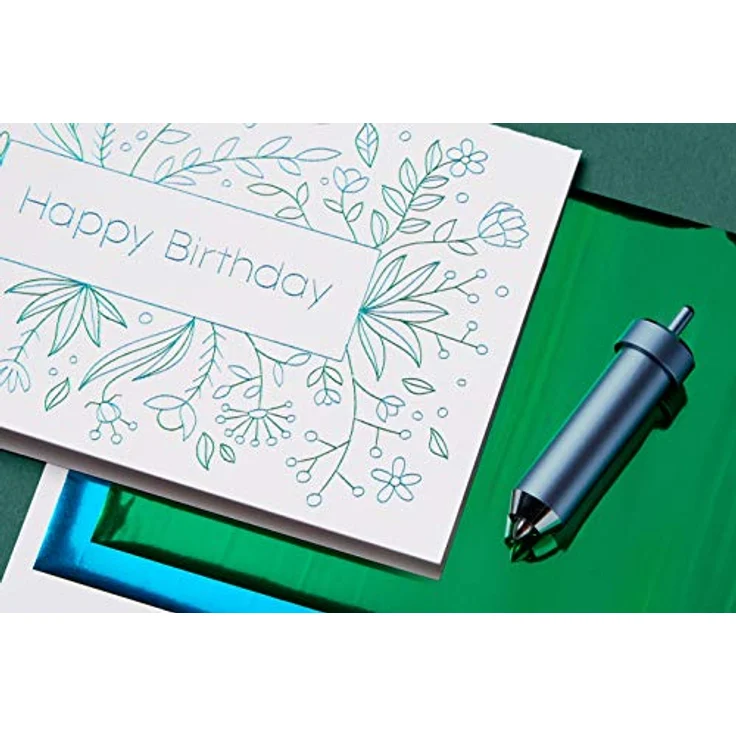 Cricut Foil Transfer Kit, Starter Set mit 3-in-1 Werkzeug und 12 metallic Folienblättern in Silber und Gold – Bild 5