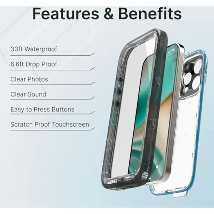 Catalyst Total Protection Case für Apple iPhone 16 Pro, wasserdicht bis 10 m, schockresistent, transparente Smartphone Hülle – Bild 2