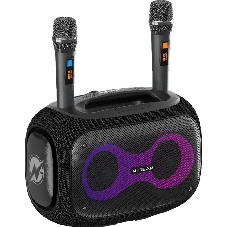 N-Gear NRG600 120 Watt Bluetooth-Speaker inkl. 2 Mikrofone (IPX5 wasserdicht, Schwarz)