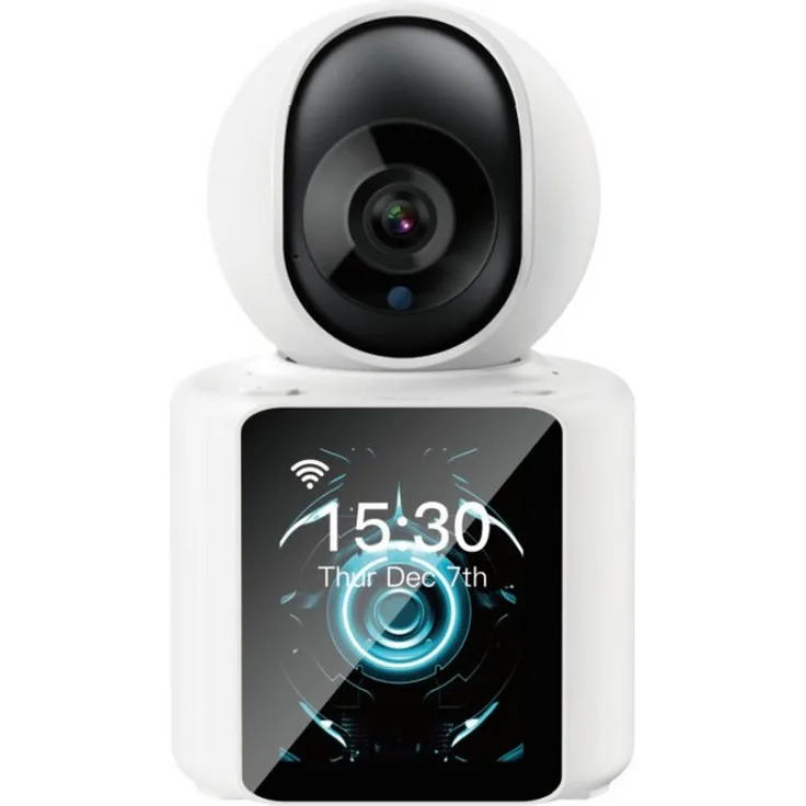 XO Kamera CR03, WiFi IP Überwachungskamera mit FHD Videotelefonie in Weiß, kabellose Installation