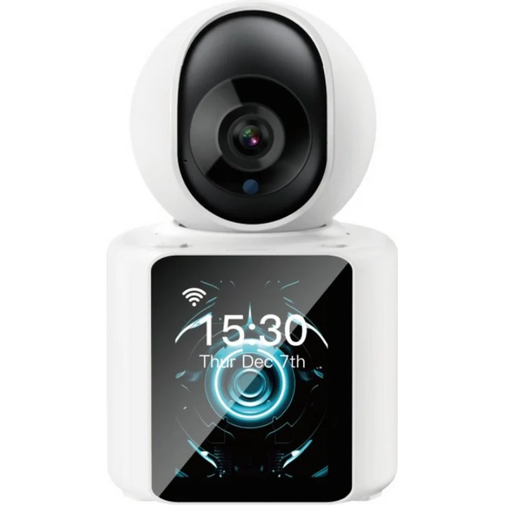 XO Kamera CR03, WiFi IP Überwachungskamera mit FHD Videotelefonie in Weiß, kabellose Installation