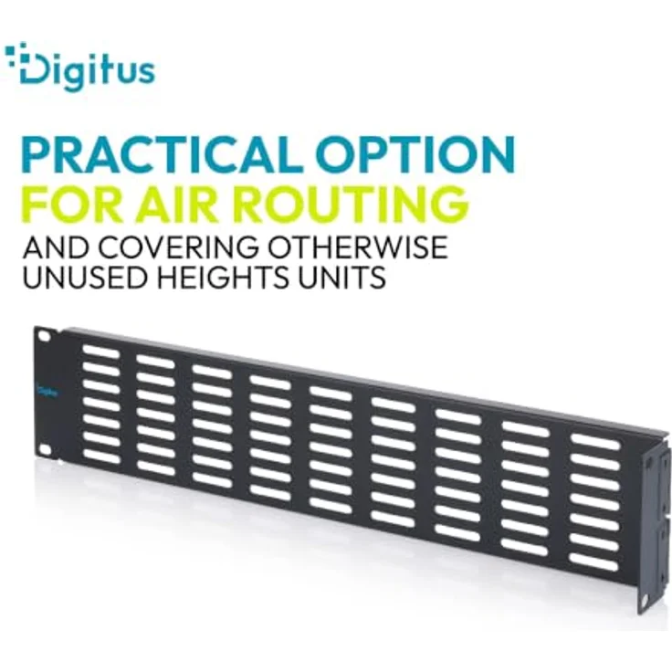 DIGITUS 19 Zoll Blindabdeckung mit Lüftungsschlitzen & Scharnier, modular einsetzbar, 2HE – Bild 3