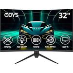 Odys XP32 PRO-X - Curved Gaming Monitor 32 Zoll (80 cm), WQHD, 180 Hz, 1 ms Reaktionszeit (MPRT), HDR, 1500R, FreeSync/G-Sync, Eye Care, HDMI, Display Port, 3,5mm Audio
