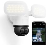 Reolink TrackFlex Floodlight WiFi, 4K Wi-Fi 6 PTZ Überwachungskamera mit 3000 Lumen Flutlicht, Auto-Tracking-Zoom, 270° PIR-Erkennung, WLAN Kamera für Outdoor mit Lokaler KI-Videosuche