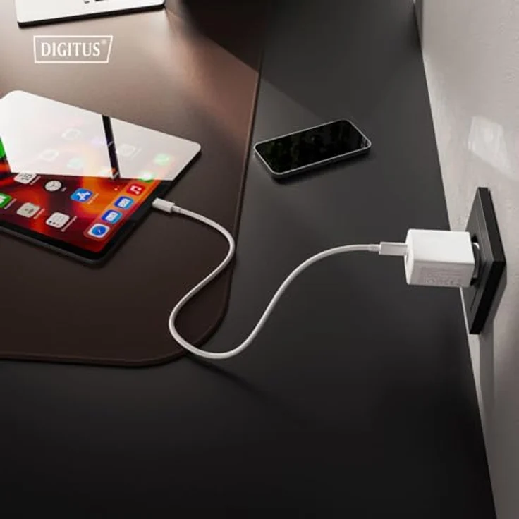 DIGITUS USB GaN Charger 30W, 1x USB-C, 1x USB-A, kompakt, bis zu 30W Leistung für Smartphones und Tablets – Bild 4
