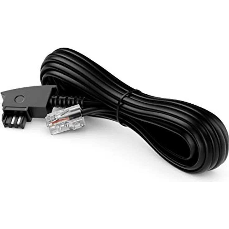 deleyCON 20m Routerkabel TAE-F auf RJ45 (8P2C), flexibles Anschlusskabel für DSL ADSL VDSL Router, kompatibel mit Fritzbox - Schwarz – Bild 4