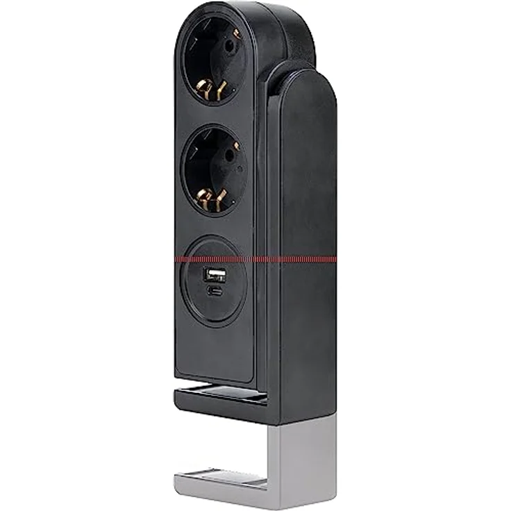 SCHWAIGER STKL2214 Tisch-Steckdosenleiste Schwarz 2X Haushaltssteckdose 1x USB-C 1x USB-A IP20 1,40m – Bild 4