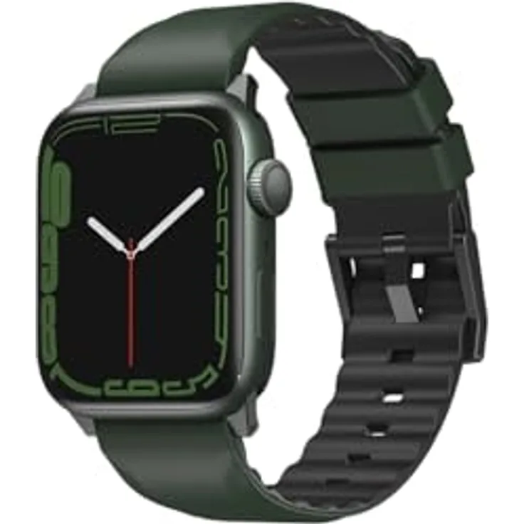 UNIQ Linus Airosofy Silikonarmband für Apple Watch, 45/44/42 mm, Moosgrün