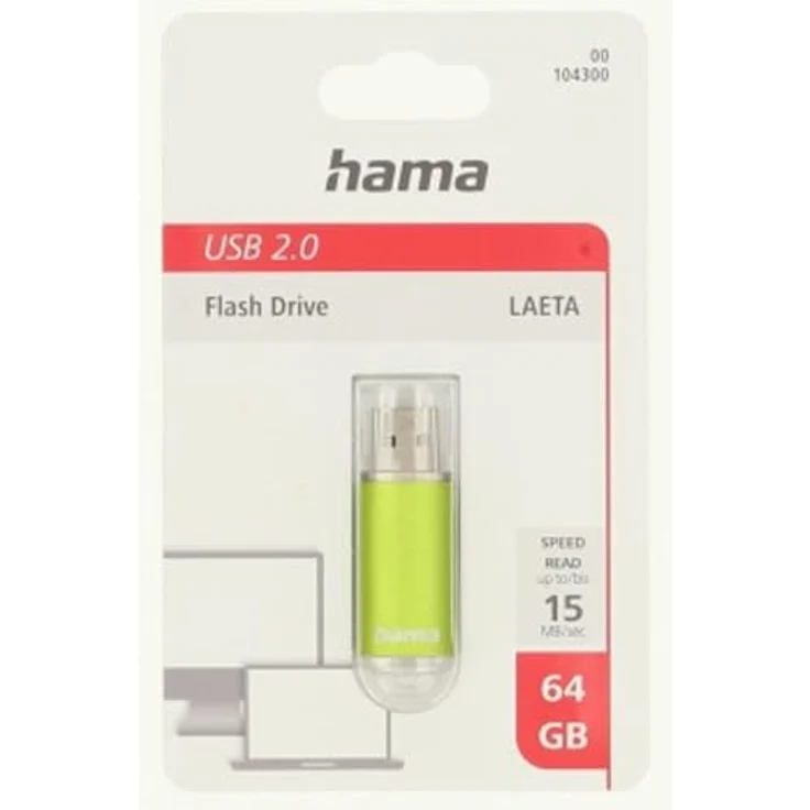Hama 64GB USB-Stick USB 2.0 Datenstick (10 MB-s Datentransfer, USB-Stick mit Öse zur Befestigung am Schlüsselring, Speicherstick, Memory Stick mit Verschlusskappe, geeignet für Windows-MacBook) grün – Bild 6