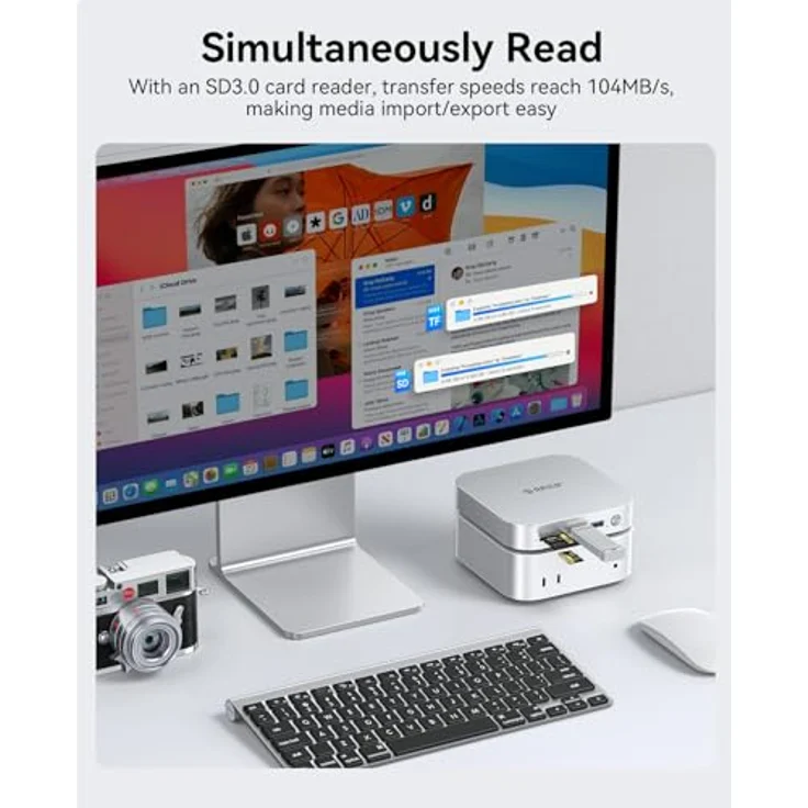 ORICO Notebook Dockingstation MiniLink für Apple MacBook, 10 Gb/s Datenübertragung, integrierte Lautsprecher, USB-A und USB-C Anschlüsse, SD/TF Kartenleser – Bild 6