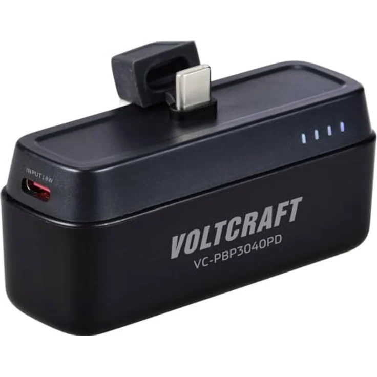 VOLTCRAFT VC-PBP3040PD Powerbank, 4500 mAh, USB PD, Li-Ion, Schwarz (matt), mit Statusanzeige und klappbarem Ständer – Bild 2