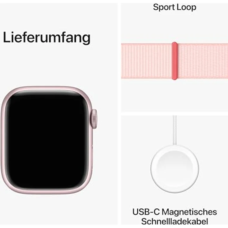 Apple Watch Series 9 GPS + Cellular 41mm Aluminium Smartwatch (4,1 cm/1,61 Zoll, Watch OS 10), Sport Loop – Bild 6