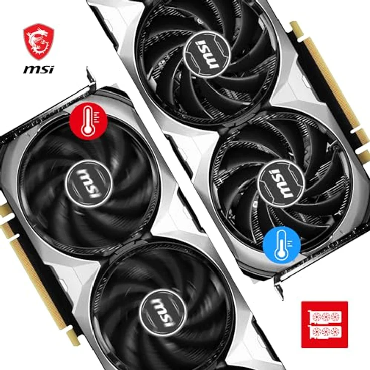 MSI GeForce RTX 4070 Ventus 3X 12G OC Grafikkarte - RTX 4070 GPU, 12GB GDDR6X (21Gbits/192 Bit), PCIe 4.0-2 x TORX Fan 4.0 - HDMI 2.1a, DisplayPort 1.4a – Bild 3