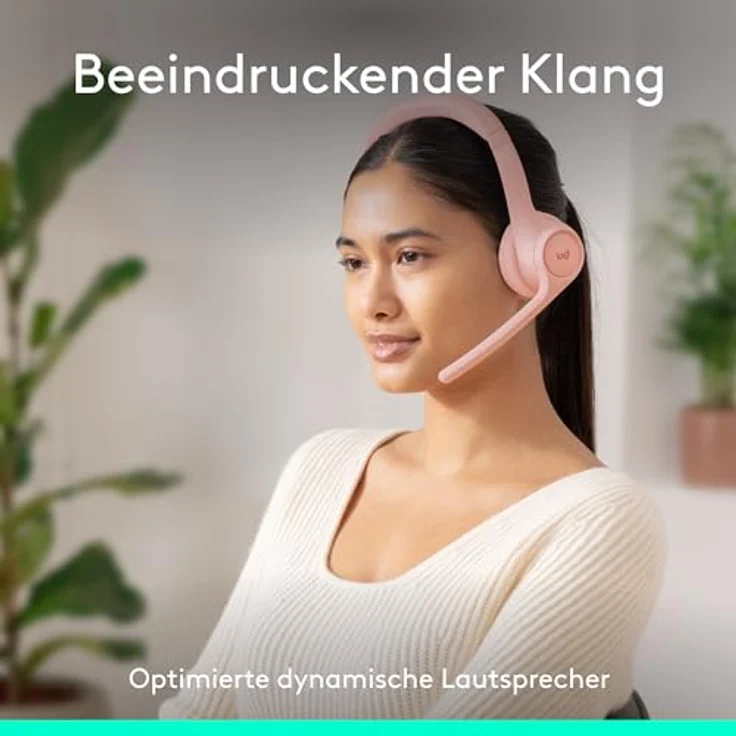 Logitech Zone 300 Wireless Bluetooth Headset mit Mikrofon und Geräuschunterdrückung - Rosa – Bild 3