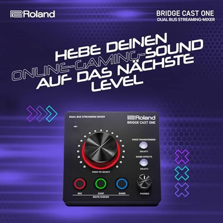 Roland BRIDGE CAST ONE Dual Bus Streaming Mixer | Kompakter Audio-Streaming-Mixer | Für Online-Gamer & Content-Produzenten | 32-Bit Hardware-DSP | USB-C Verbindung für Windows und Mac – Bild 2
