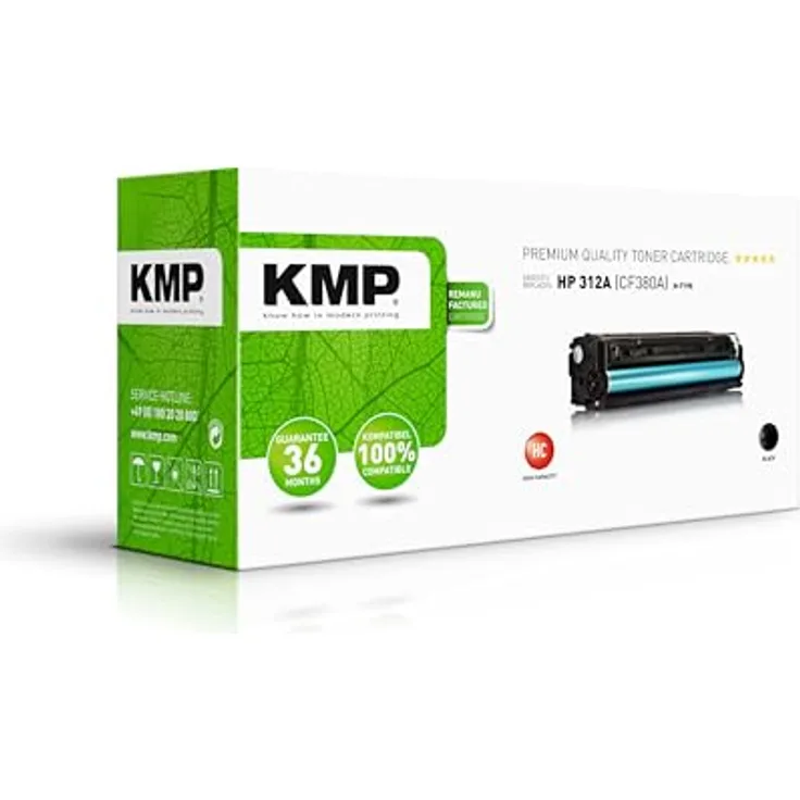 KMP Tonerkartusche 312A Black (CF380A), kompatibel für Color LaserJet Pro MFP M476dn/dw/nw, Reichweite 2400 Seiten