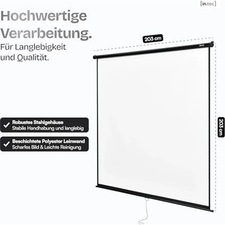 Projektorleinwand 113 4K 3D Beamerleinwand Projektor-Screen Leinwand [in.tec]'' – Bild 5