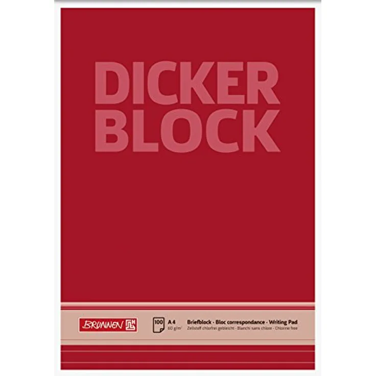 Brunnen 1052687 Briefblock / Schreibblock / Der dicke Block (A4, liniert, 100 Blatt, 60g/m²)