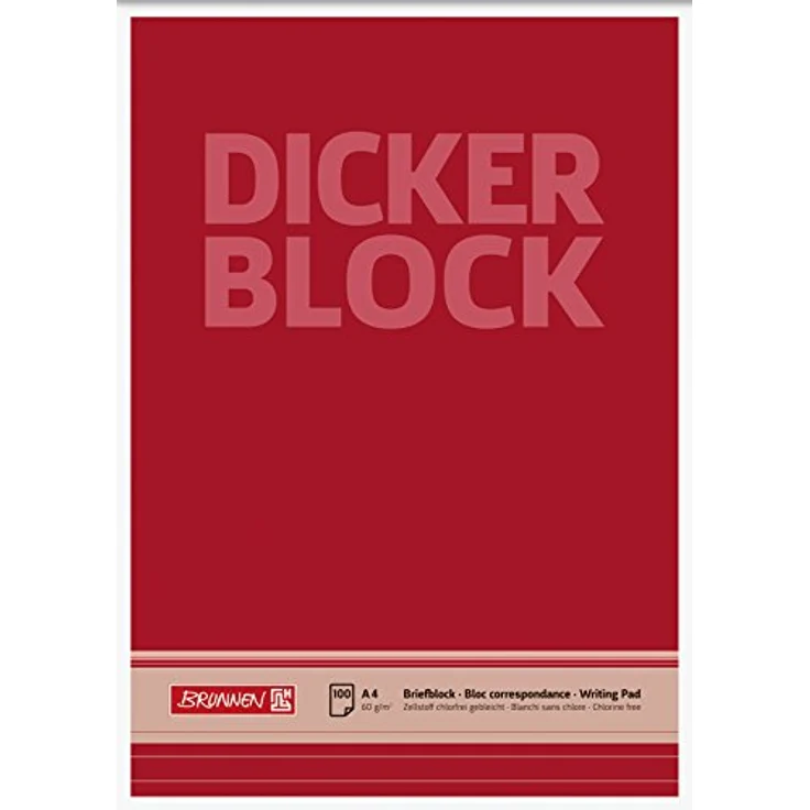 Brunnen 1052687 Briefblock / Schreibblock / Der dicke Block (A4, liniert, 100 Blatt, 60g/m²) – Bild 1