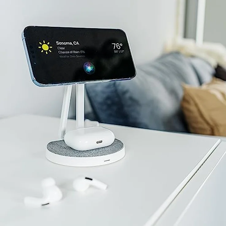 XLayer MagFix Pro 2-in-1 Ladestation Wireless Charger Standby Kompatibel mit Magsafe Ladegerät Apple mit magnetischer Induktion kabelloses schnelles Laden von iPhone 15/14/13/12/11 Pro Max Plus Mini – Bild 5