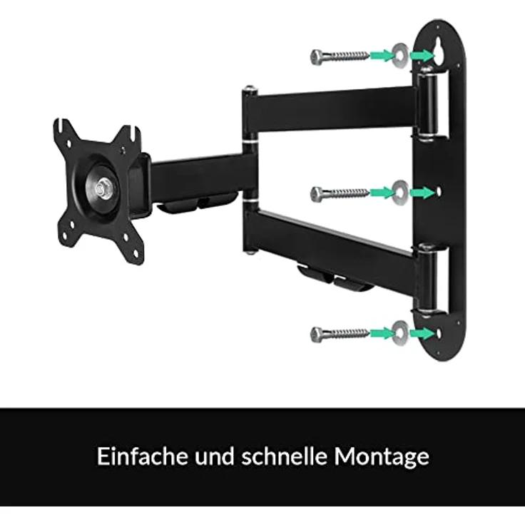 ARCTIC W1C - Monitor-Wandhalterung mit beweglichem Gelenkarm, für bis zu 43''-49'' Ultrawide, integrierte Kabelführung, mitgelieferte Wasserwaage für einfache Montage - Schwarz – Bild 8
