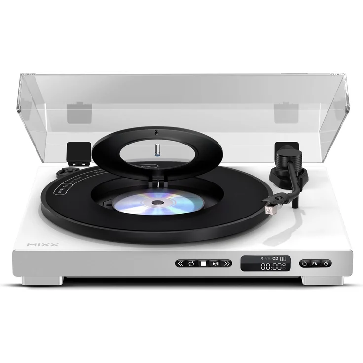Mixx Analog Plus 2-in-1 Plattenspieler und CD-Player (Vollautomatisch), Plattenspieler, Weiss