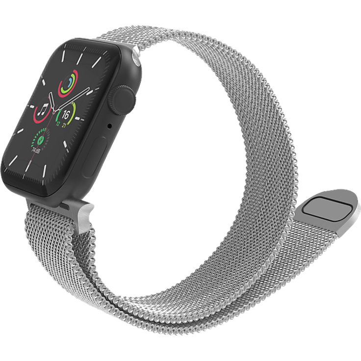 ISY ISB-1004, Smartband aus Edelstahl mit magnetischem Verschluss, für Apple Watch 42/44/45 mm, Silber
