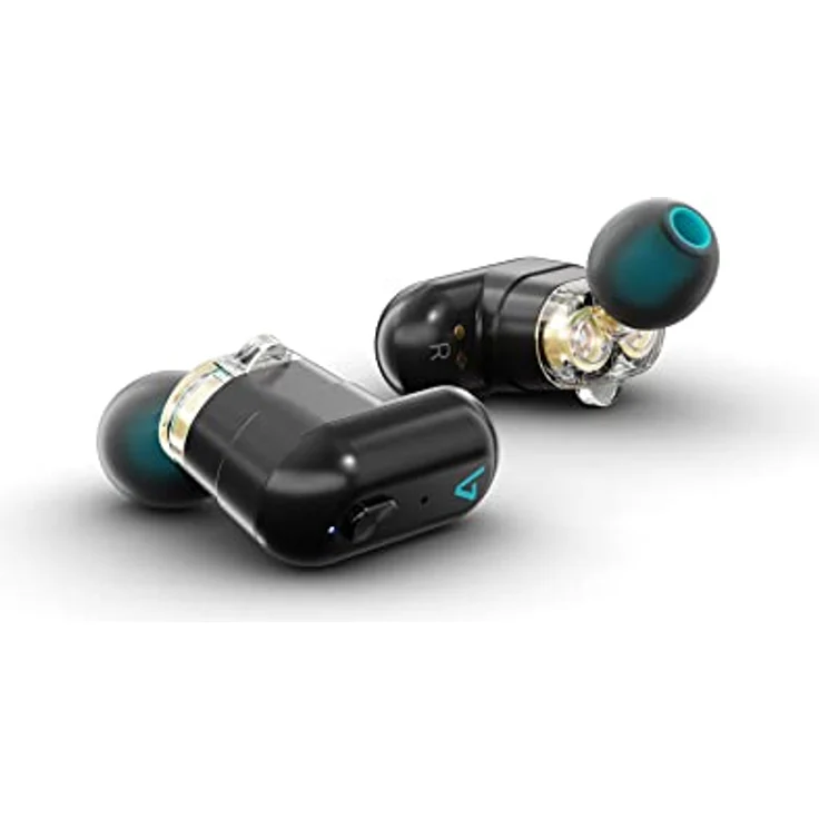 Lamax Duals1 Bluetooth Kopfhörer 5.0 USB-C, In Ear Kopfhörer mit Dual-Treiber, Bis zu 28 Stunden Hördauer, Aluminiumgehäuse mit Batterieanzeige, 3 Stöpselgrößen, Passive Geräuschunterdrückung – Bild 2