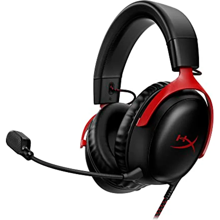 HyperX Cloud III – Kabelgebundenes Gaming-Headset, PC, PS5, Xbox Series X|S, abgewinkelte 53mm-Treiber, DTS, Memory-Schaum, Stabiler Rahmen, ultraklares 10mm-Mikrofon, USB-C, USB-A, 3,5mm – Bild 1