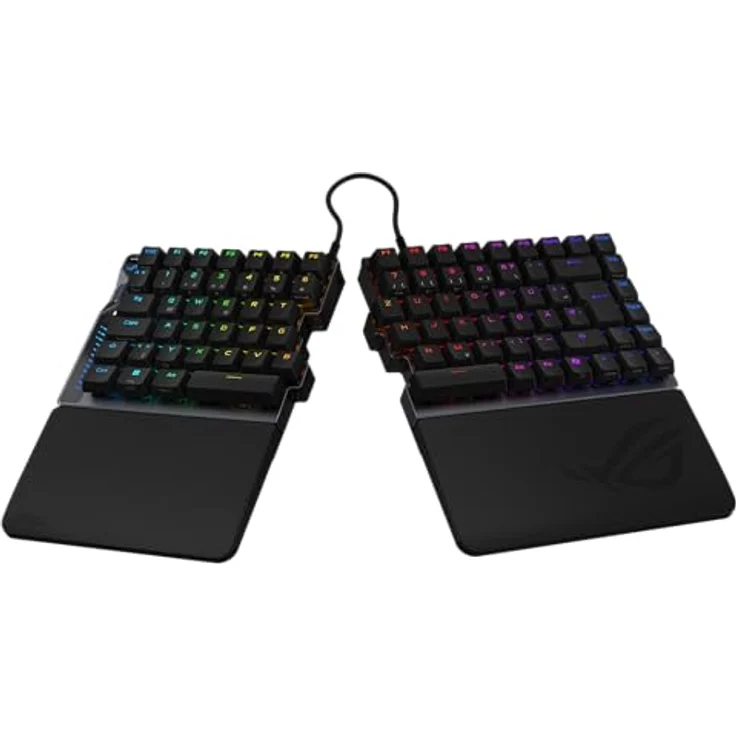 ASUS ROG Falcata DE, Split-Tastatur mit Hot-Swap ROG HFX V2 Switches, 8K Wireless und abnehmbaren Handgelenkstützen – Bild 4