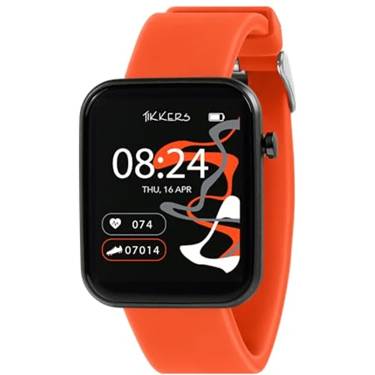 Tikkers Smart Watch Serie 13 Silikonband, Vielzahl fantastischer Funktionen für aktive Kinder und Jugendliche, weiches Silikonarmband, schwarz