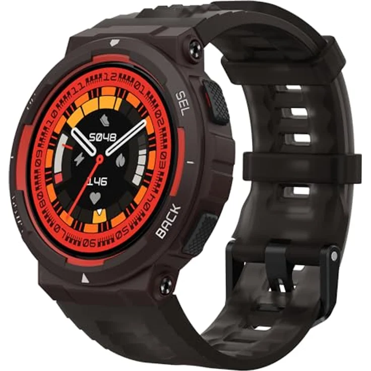 Amazfit Active Edge, Smart Watch mit Stilvollem, Widerstandsfähigem Sport- und Fitness-Design, GPS, AI Health Coach, Sport Outdoor, Workouts und Übungen, 16 Tage Batterie, 10 ATM, Schwarz – Bild 1