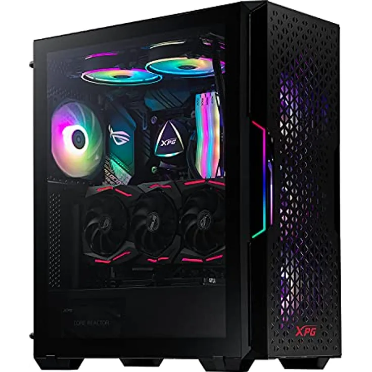 XPG Starker Air Mid-Tower PC Gehäuse, Schwarz mit magnetischer MESH-Frontplatte