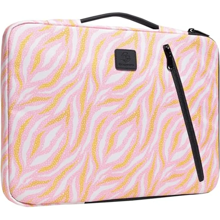 Exacompta Laptophülle Nude, Kunstfaser Rosa bis 35,6 cm (14 Zoll), wasserabweisende Notebooktasche mit Schaumstoffpolsterung und einziehbarem Griff – Bild 2