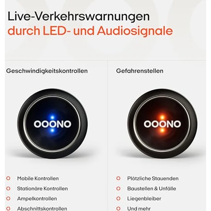 ooono Blitzerwarner CO-DRIVER NO1 Verkehrsalarm, Bluetooth, mit App, Echtzeitwarnung – Bild 3